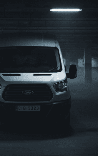 Ford Transit van underground in a car park 706 x 530