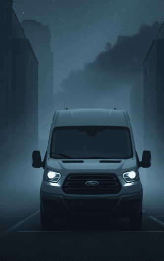 Ford Transit van park in car park at night Image 3 706 x 530